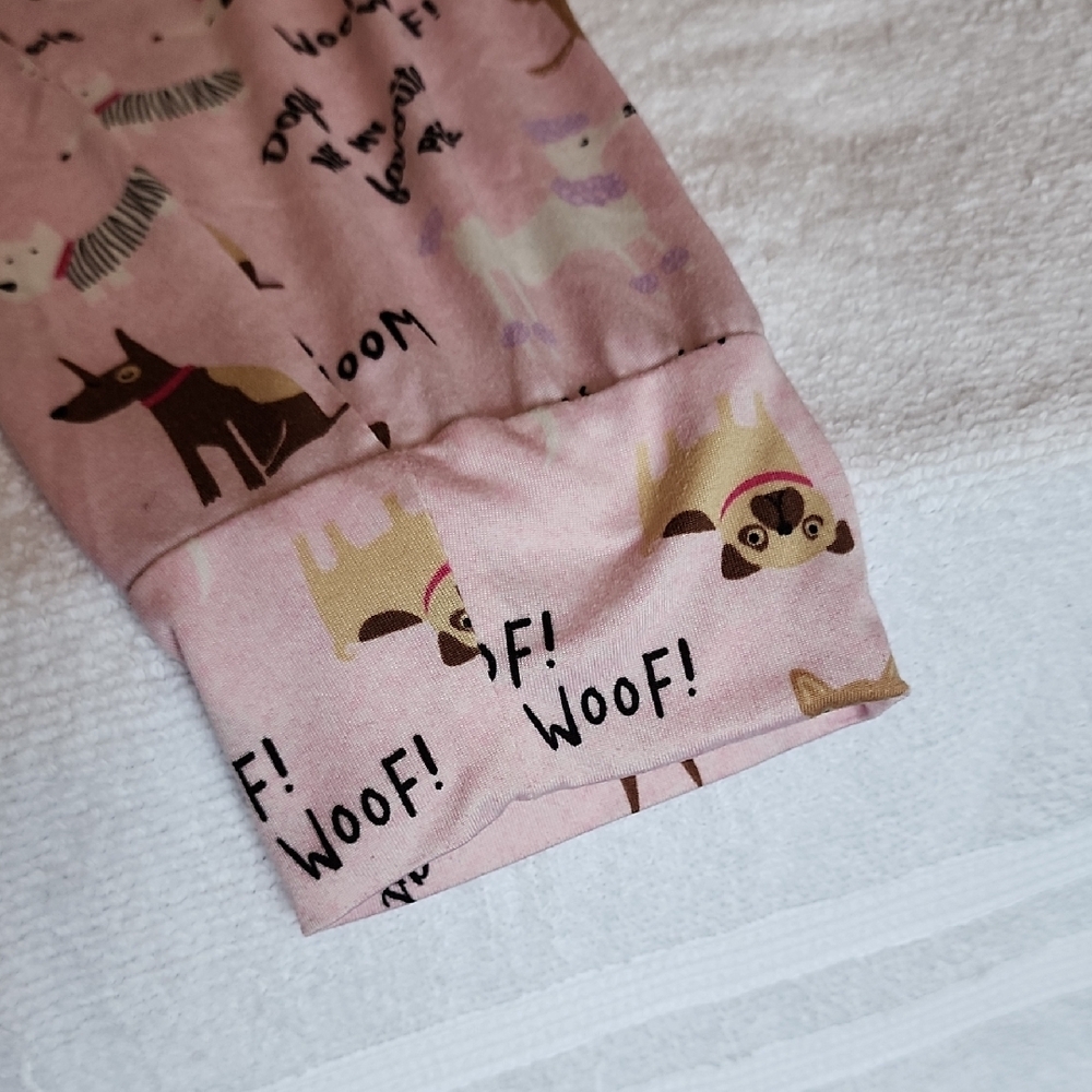 Charming Pink and Black Dog Print Pajama Set - Picture 12 of 14